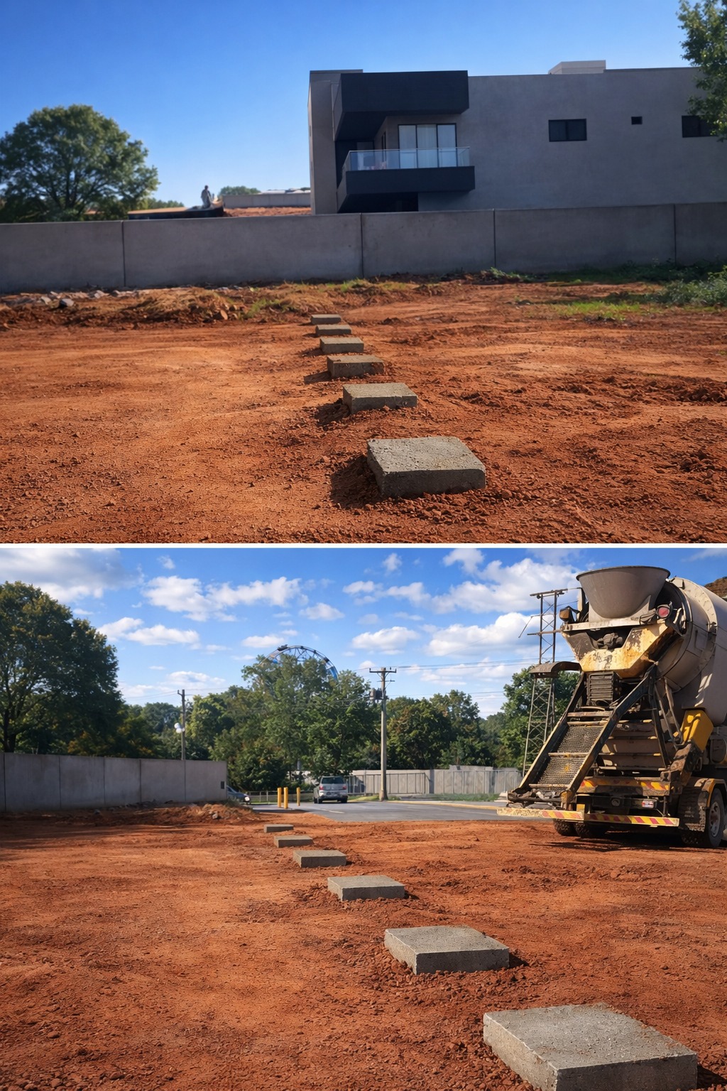 Execução de fundação com concreto estrutural